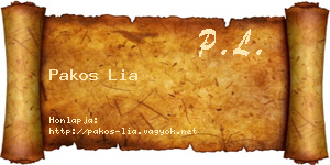 Pakos Lia névjegykártya
